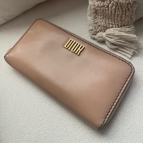 Dior Handbags - DIOR NUDE ZIP AROUND WALLET